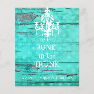 Flyer GC Aqua Vintage Wood Chandelier