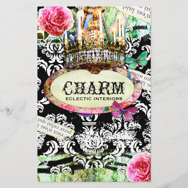 Flyer GC | Charla SHABBY de época - Damasco negro (Frente)
