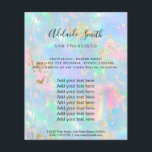 Flyer gemstone opal FAUX iridescendiente<br><div class="desc">volante de artista profesional de maquillaje en salón de belleza</div>