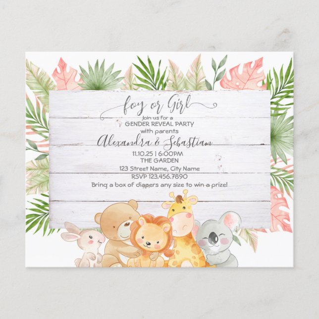 Flyer Género de los animales de los bosques de acuarela (Frente)