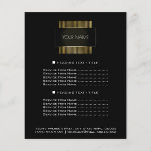 Flyer Geometría mínima conceptual de oro blanco negro