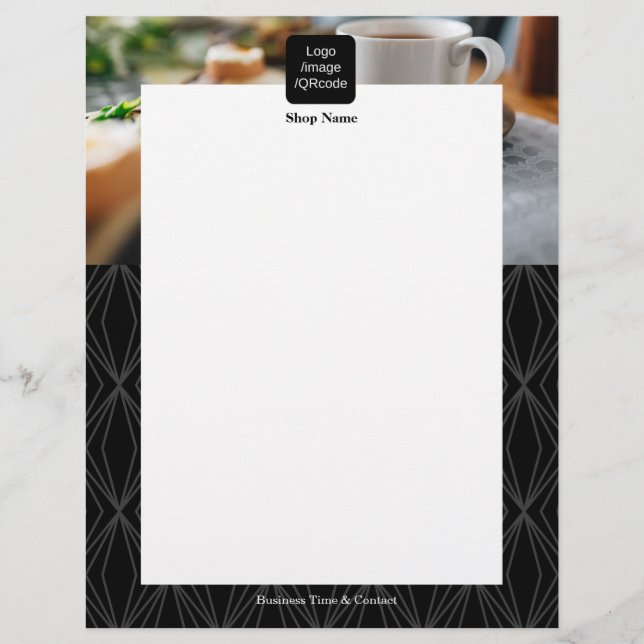 Flyer Geometría moderna negra (Frente)