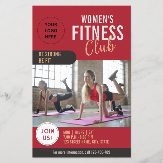 Flyer Gimnasio profesional para mujeres (Frente)