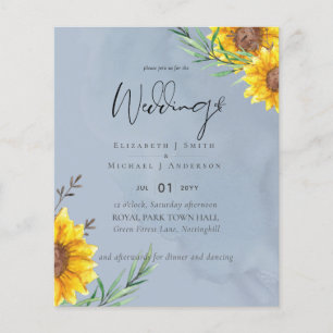 Flyer Girasoles al Precio Más Bajo Boda Polvorientos Azu