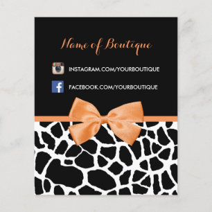 Flyer Girly Giraffe Print Naranja Bow Fashion Boutique