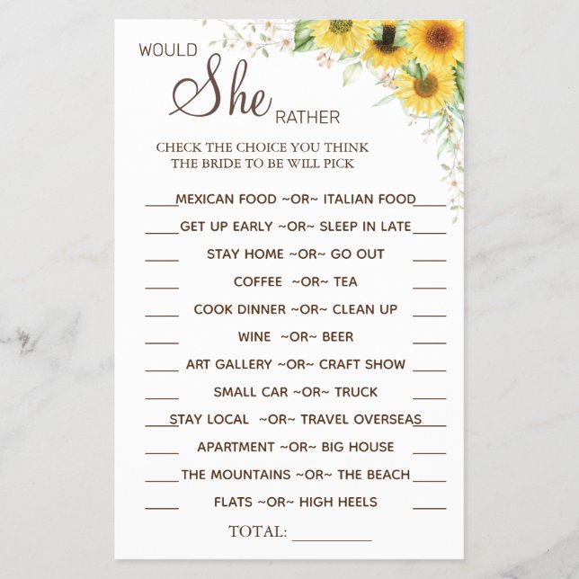 Flyer Giro giratorio preferiría ducha tarjeta de juegos (Frente)