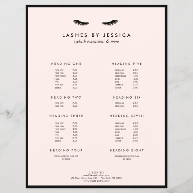 Flyer Glam Eyelashes Classic Black and Pink (Frente)