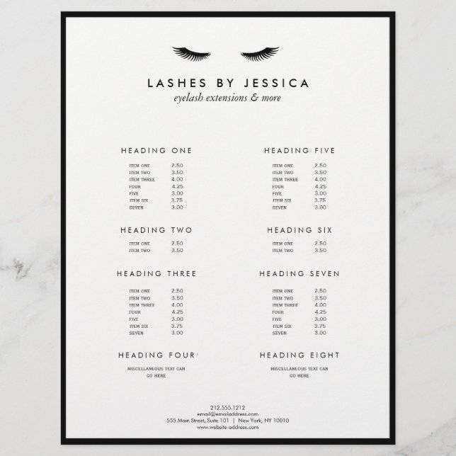 Flyer Glam Eyelashes Classic Black and White (Frente)