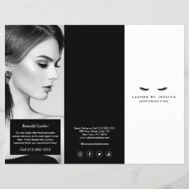 Flyer Glam Eyelashes Extensiones Salon Tri-Fold Brochure