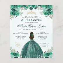 Glam Floral de oro verde barato Princesa Quinceañe