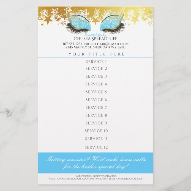 Flyer Glam ojos purpurinas maquillaje salón de artista l (Frente)