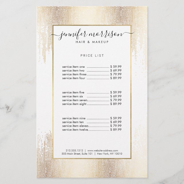 Flyer Glam Script Gold Confetti Rain (Frente)
