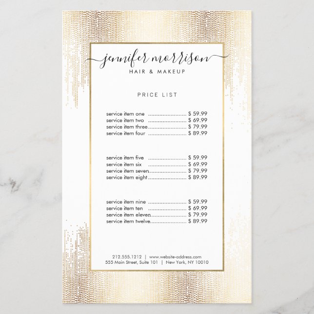 Flyer Glam Script Gold Confetti Rain (Frente)