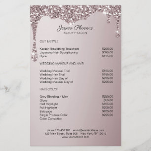 Flyer Glamor Moderno Brillo Rosa Dorado se hunde