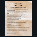 Flyer Glamorosa FORMA DE CONSENTIMIENTO DE LA EXTENSIÓN<br><div class="desc">Los formularios de consentimiento de extensiones Eyelash son perfectos para su negocio de extensión Lash. Este moderno y sofisticado diseño de forma de consentimiento presenta un ilustracion glamoroso y minimalista de las pestañas de una mujer, un título y un bloque donde se pueden insertar todos los detalles de consentimiento informado...</div>