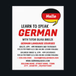 Flyer Globo de voz, curso de alemán<br><div class="desc">Globo De Habla,  Volantes De Publicidad Del Curso En Alemán Por La Tienda De Tarjetas De Negocios.</div>