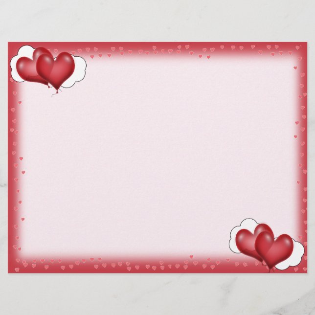 Flyer Globos cardíacos con corazones pequeños (Frente)