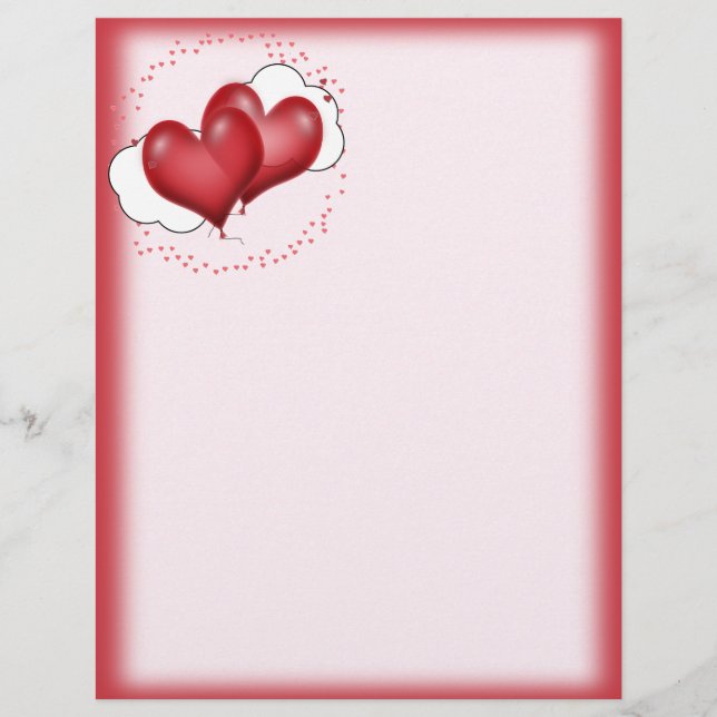 Flyer Globos cardíacos con corazones pequeños (Frente)