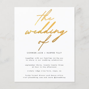 Flyer GOLD Budget Wedding Invitar detalle Código QR Mode
