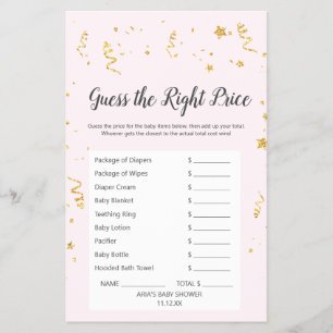 Flyer Gold Celebration on Pink Guess The Right Price