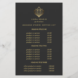 Flyer Gold Lotus Gray Spa & Masajes Precio y Servicios