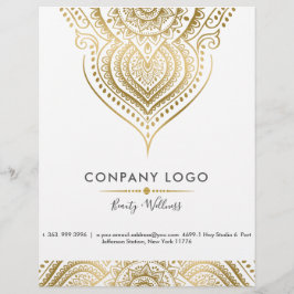 Flyer Gold Vintage Paisley Mandala