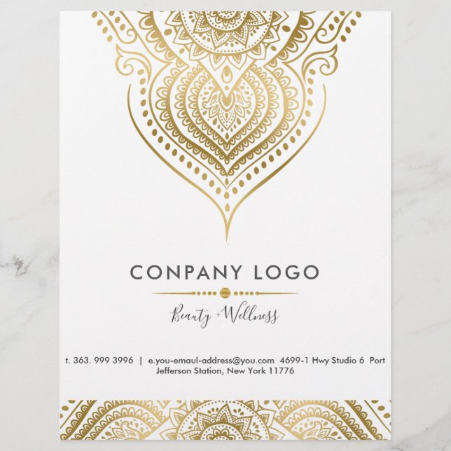 Flyer Gold Vintage Paisley Mandala (Atrás)