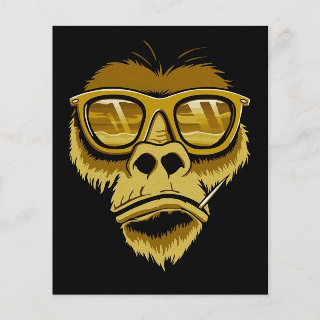 Flyer Gorilla de mono Guay | Pintura pop moderna (Frente)
