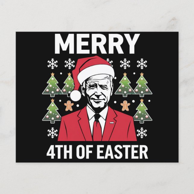 Flyer Gorra de Santa de Navidad de Joe Biden Feliz 4 de  (Frente)