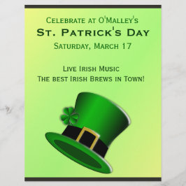 Flyer Gorra irlandés de St Patrick's Day Green Leprechau