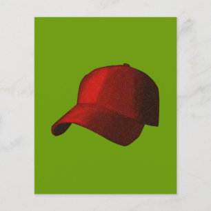 FLYER GORRA ROJA DE BÉISBOL GRÁFICA