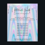 Flyer goteo iridiscente holográfico en tonos pastel FAUX<br><div class="desc">volante de artista profesional de maquillaje en salón de belleza</div>
