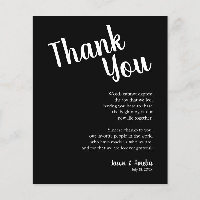 Flyer Gracias por la configuración del lugar de Boda bla (Frente)