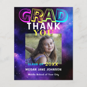 Flyer Gracias por la graduación de la escuela media mode