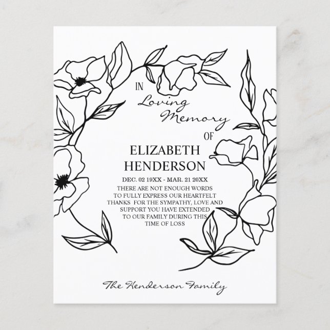 Flyer Gracias tarjeta en memoria de la solidaridad con l (Frente)