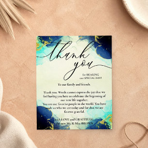 Flyer Gracias tono azul firma personalizada foto añadir