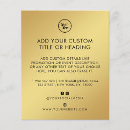 Flyer Gradiente dorado Logotipo comercial personalizado 