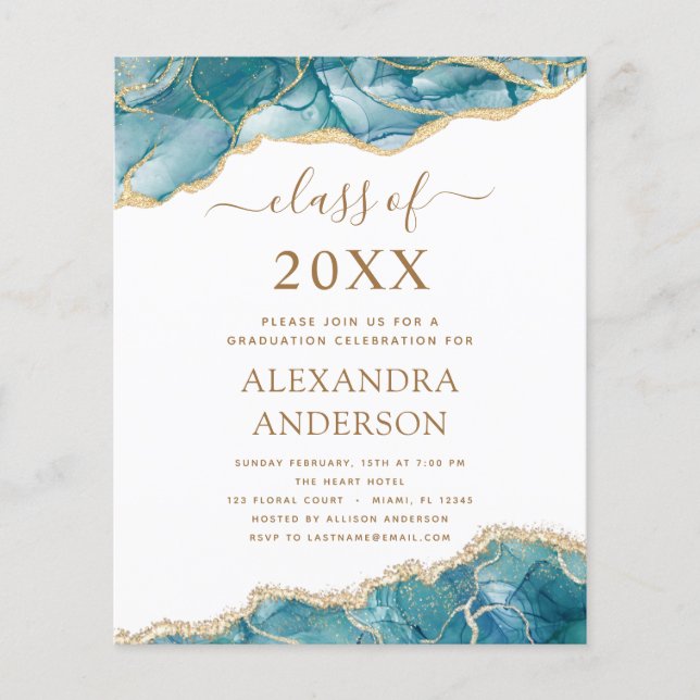 Flyer Graduación del Agate de Presupuesto 2022 Azul de O (Frente)