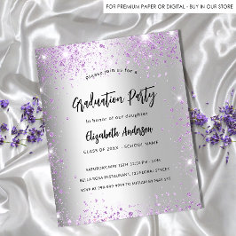 Flyer Graduación invitación de presupuesto violeta de pl