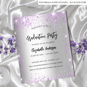 Flyer Graduación invitación de presupuesto violeta de pl