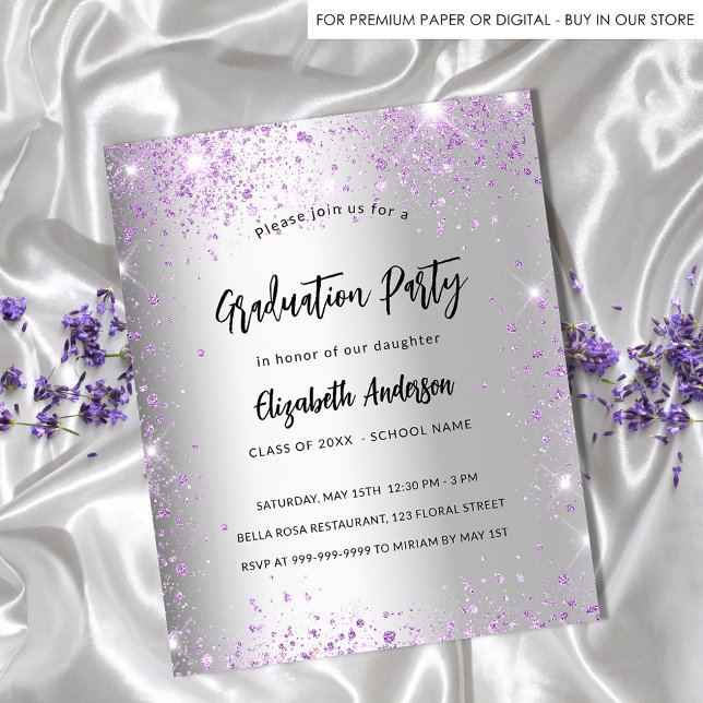 Flyer Graduación invitación de presupuesto violeta de pl (Subido por el creador)