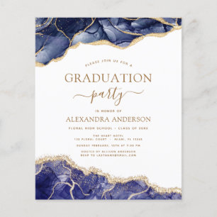 Flyer Graduación Presupuesto Ágata 2023 Azul Marino Dora