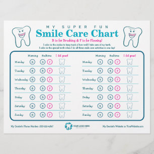 Flyer Gráfico de atención de sonrisa dental para niños