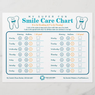Flyer Gráfico de atención de sonrisa dental para niños