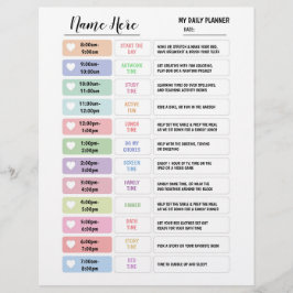 Flyer Gráfico de Planificador Diario para Niños con Estr