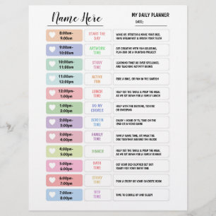 Flyer Gráfico de planificadores diarios niños programan 