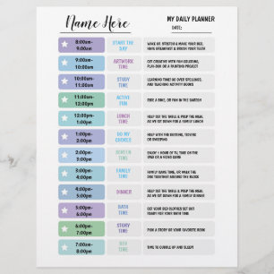 Flyer Gráfico de planificadores diarios niños programan 