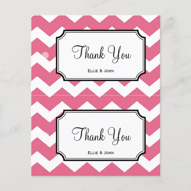 Flyer Gran boda de chevron rosado de regalo bolsa colgan (Frente)