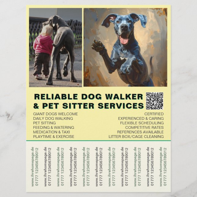 Flyer Gran Danés Walker Simple Franja (Frente)