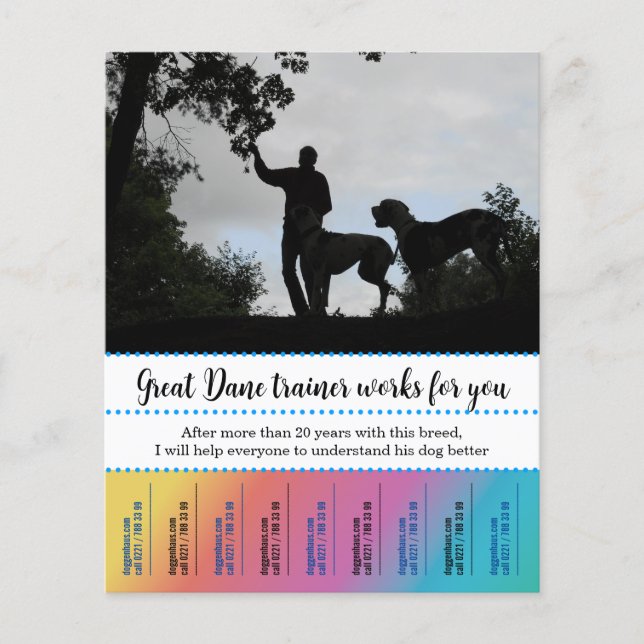 Flyer Gran entrenador de perros dane (Frente)